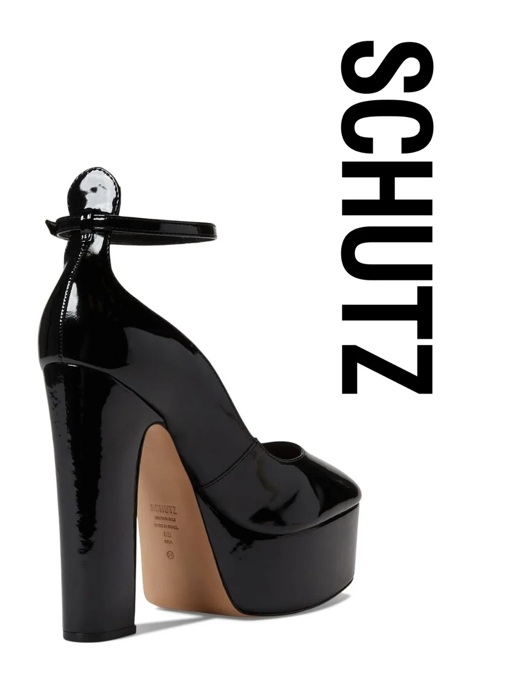 Schutz - Renee Black Patent Platform Pumps - Size 8.5m